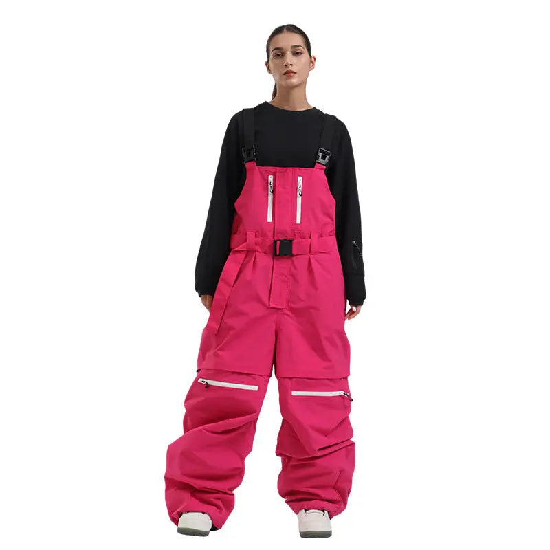 Unisex Baggy Snow Bibs Breathable Ski Overalls Pants 