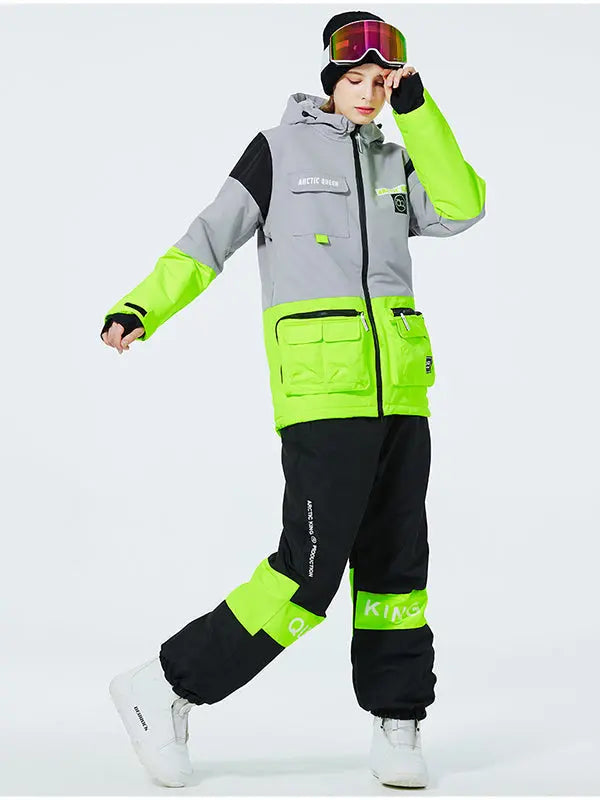 Unisex Insulated Cargo Jacket & Jogger Pants Ski Set  