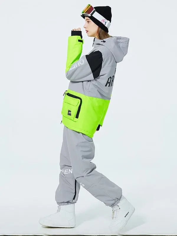 Unisex Insulated Cargo Jacket & Jogger Pants Ski Set  