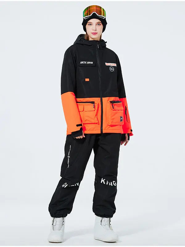 Unisex Insulated Cargo Jacket & Jogger Pants Ski Set  