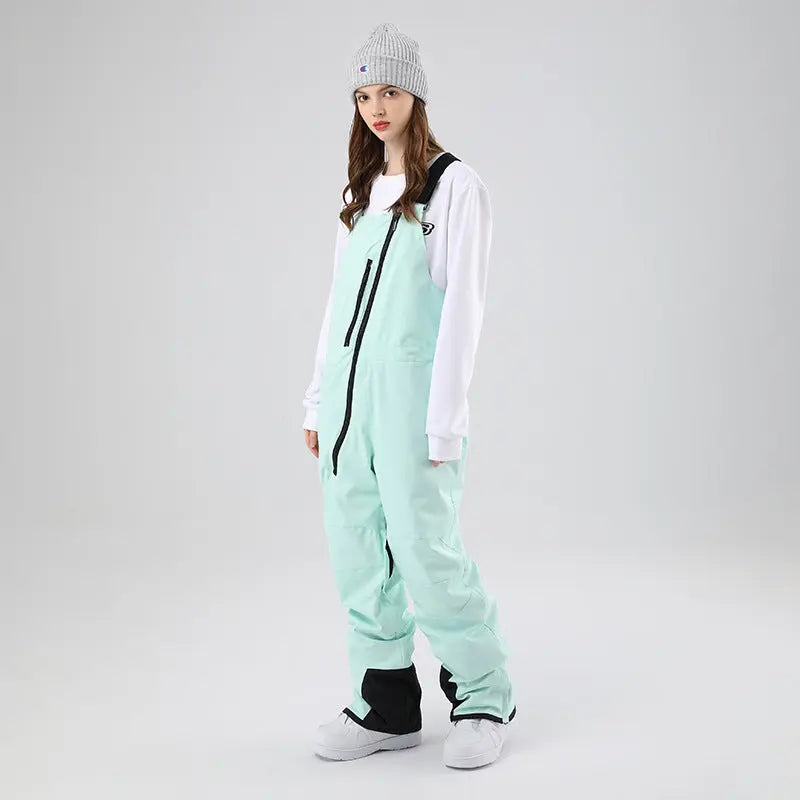 Unisex One-piece Ski Snow Insulated Bibs Pants 