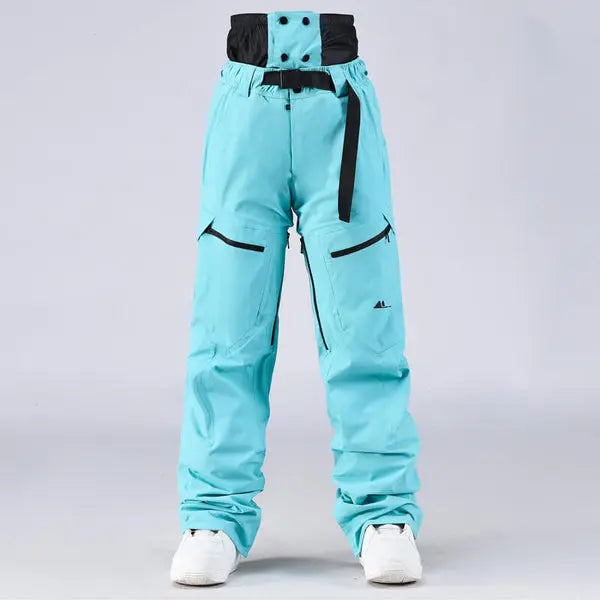 Unisex Snow Pants High Waist Windproof Winter Trousers 