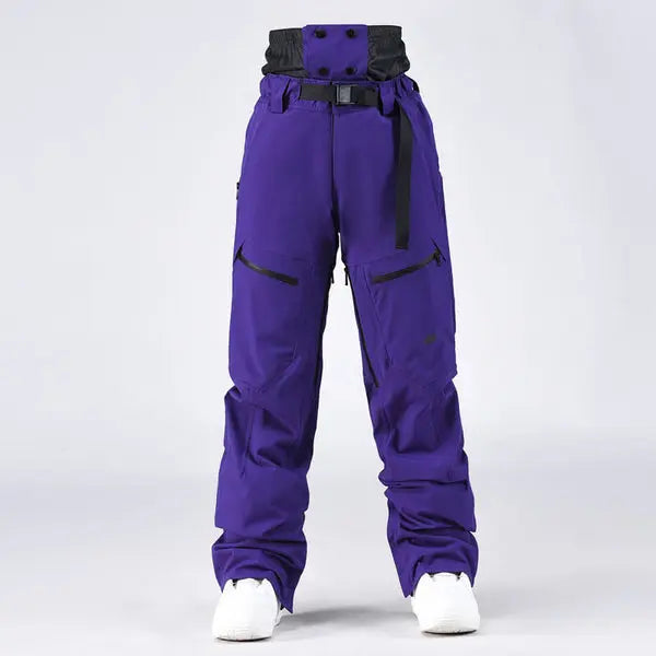 Unisex Snow Pants High Waist Windproof Winter Trousers 