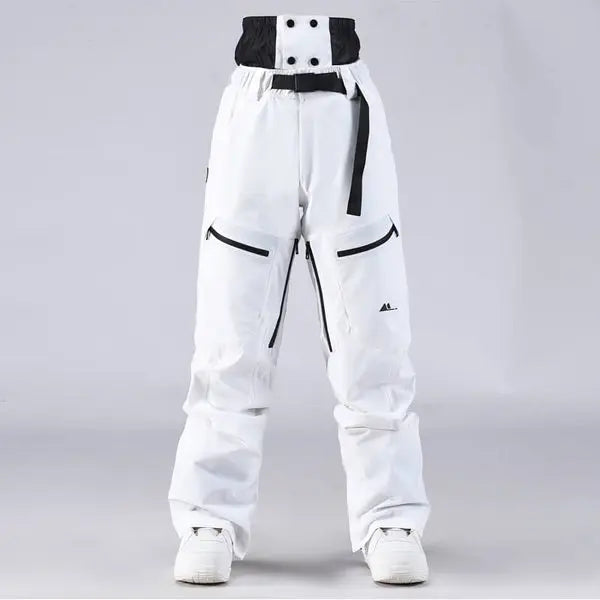 Unisex Snow Pants High Waist Windproof Winter Trousers 