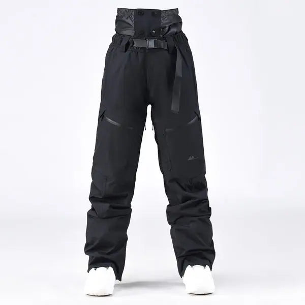 Unisex Snow Pants High Waist Windproof Winter Trousers 