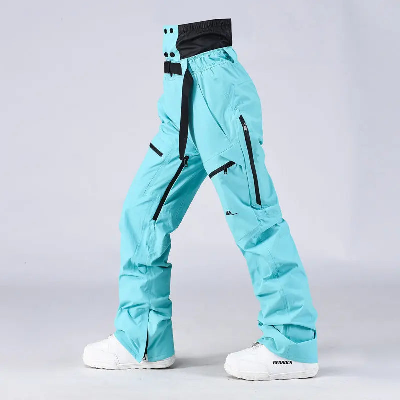 Unisex Snow Pants High Waist Windproof Winter Trousers 