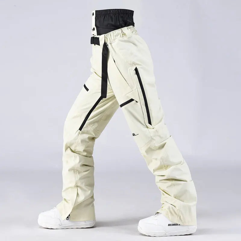 Unisex Snow Pants High Waist Windproof Winter Trousers 