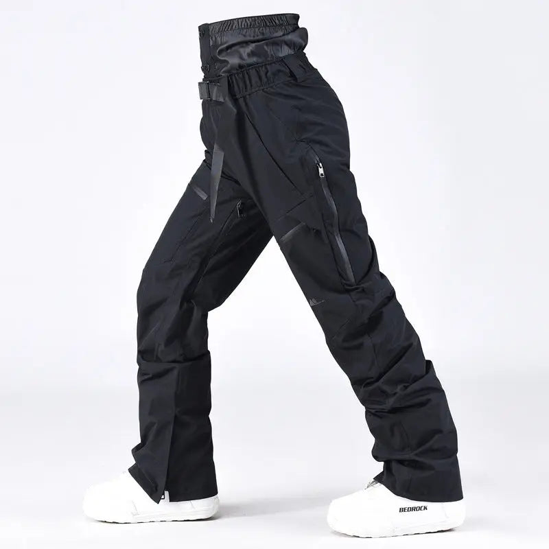 Unisex Snow Pants High Waist Windproof Winter Trousers 