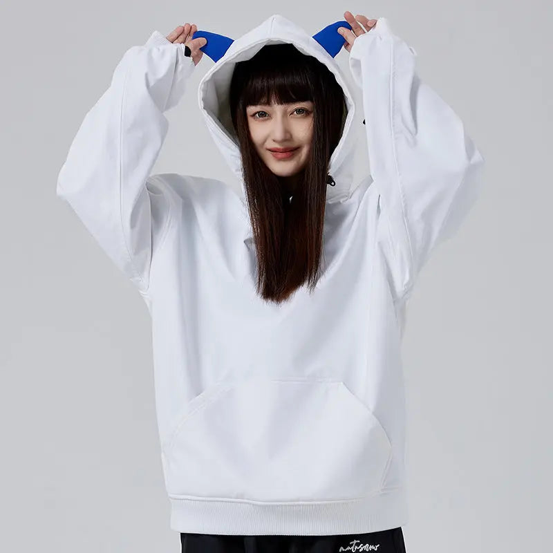 Unisex Winter Ski & Snow Hoodies Big Cargo Pocket Pullover HOTIANSNOW