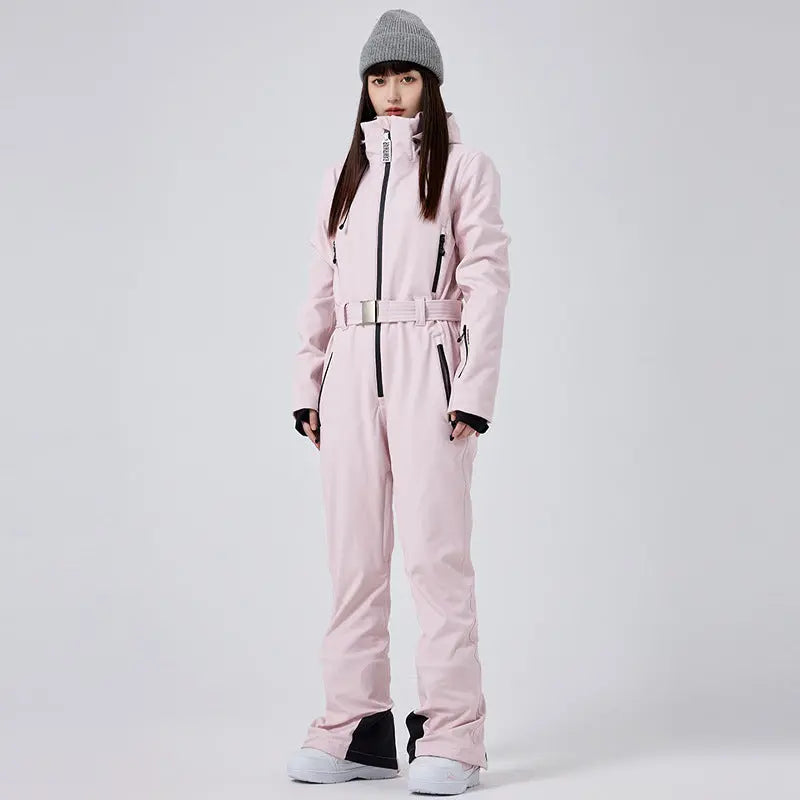 Windproof Chic One-piece Snow Jumpsuits for Girls HOTIANSNOW