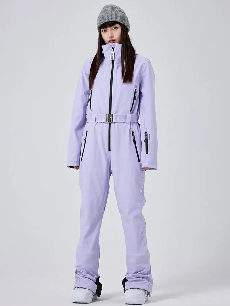 Windproof Chic One-piece Snow Jumpsuits for Girls HOTIANSNOW