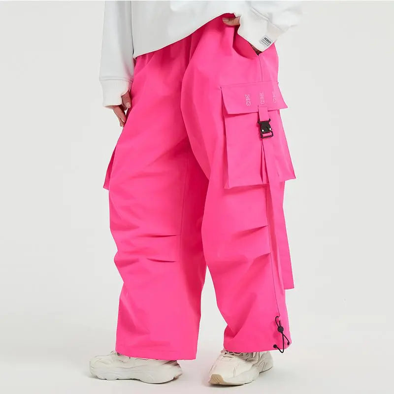 Winter Loose Fit Ski Pants Thicken Warm Outdoor Snow Pants 