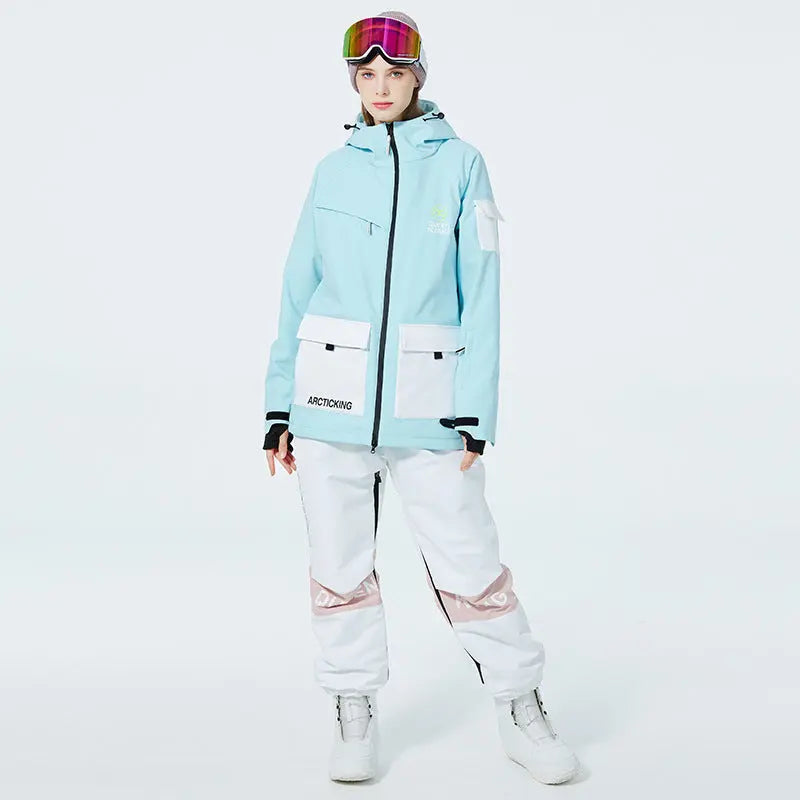 Winter Thick Ski Coat & Matched Pants Set Insulated Snowwear HOTIANSNOW