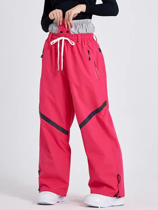 Women High Waist Outdoor Baggy Snow Pants HOTIANSNOW