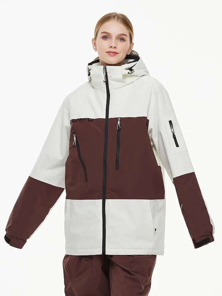 Women Men Ski Jacket Outdoor Hooded Snow Coat 