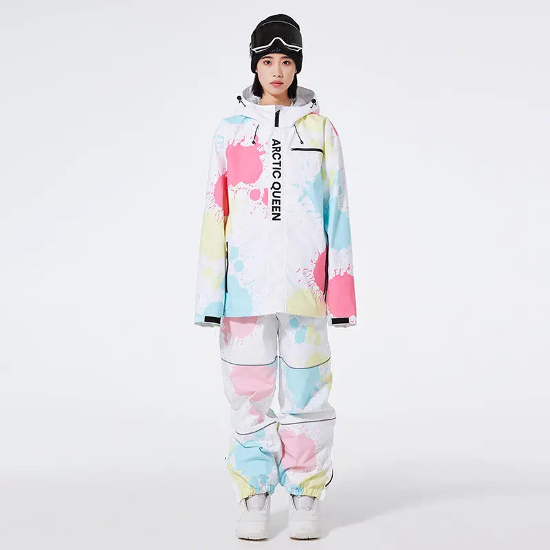 Women Oversized Snow Jacket & Baggy Pants HOTIANSNOW