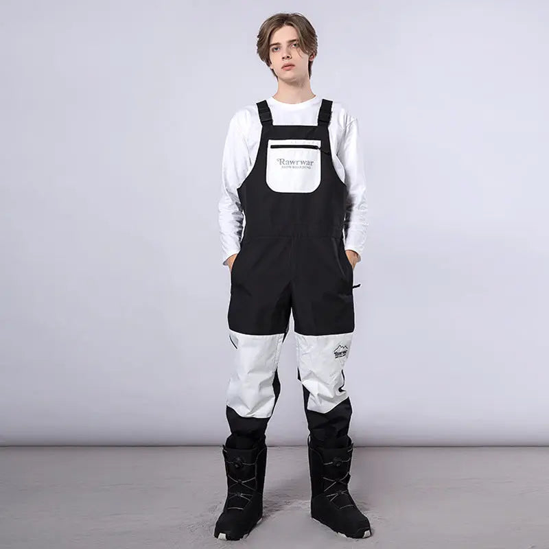 Women Reflective Stripe Snow Bibs Winter Sports Overalls 