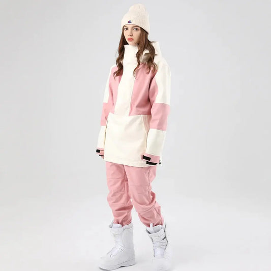 Women Ski Hooded Ski Jacket & Jogger Pants HOTIAN