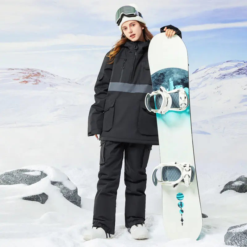 Women Snowboard Clothing Hooded Ski Hoodie & Pants 