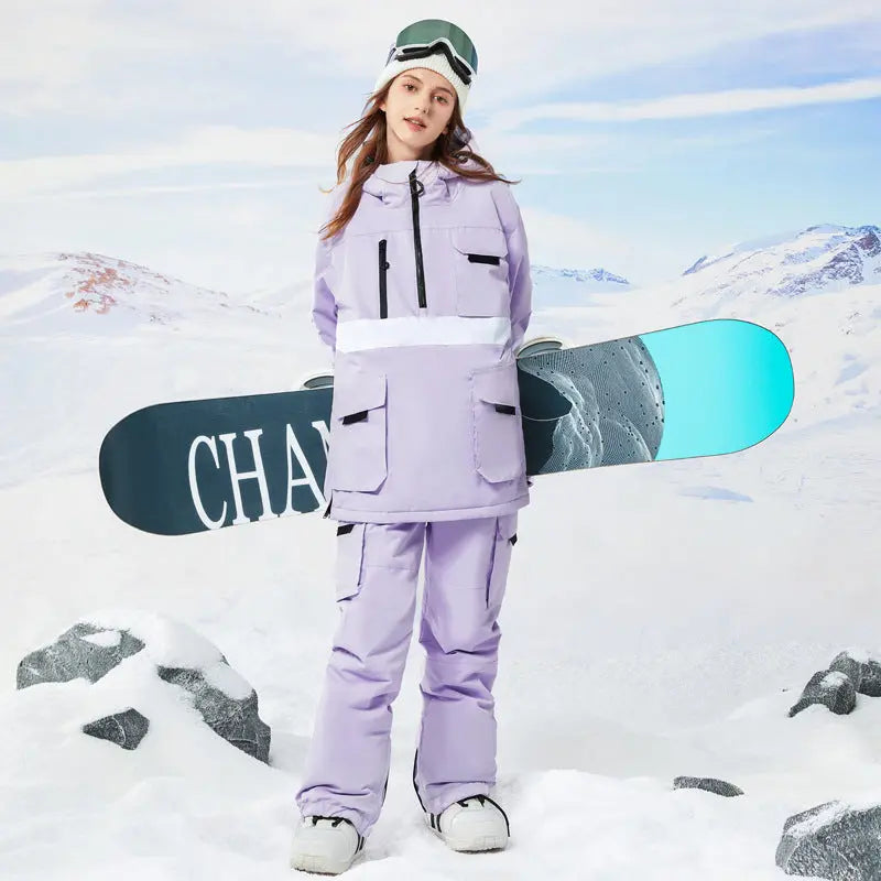 Women Snowboard Clothing Hooded Ski Hoodie & Pants 