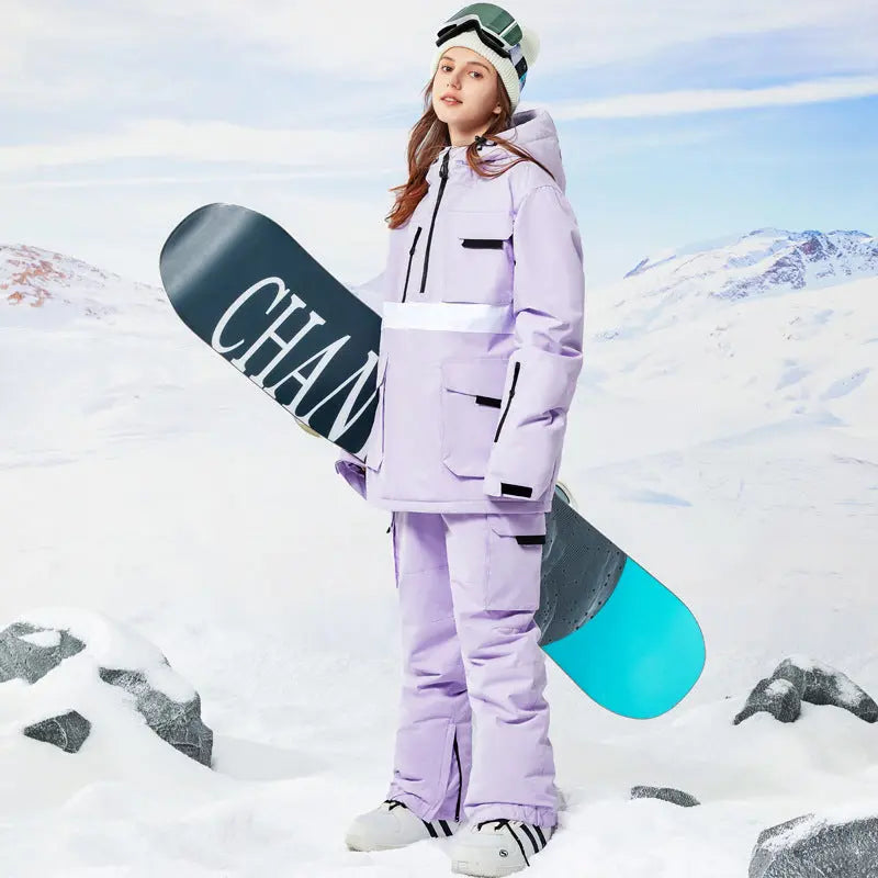 Women Snowboard Clothing Hooded Ski Hoodie & Pants 