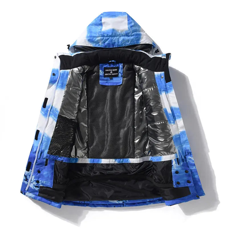 Women Waterproof Ski Jacket Hooded Printed Snowboard Coat HOTIANSNOW