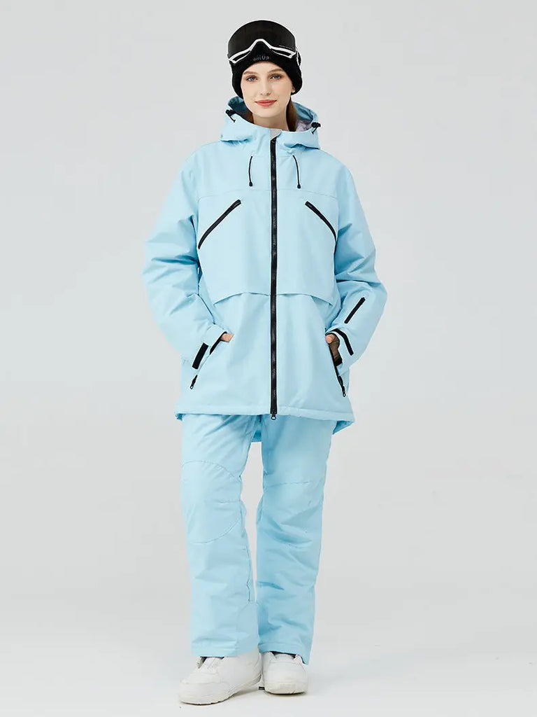 Women's Insulated Zip-up Snow Jacket & Pants Set HOTIANSNOW