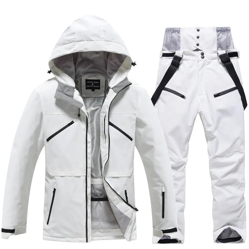 Women's Insulated Zip-up Snow Jacket & Pants Set HOTIANSNOW