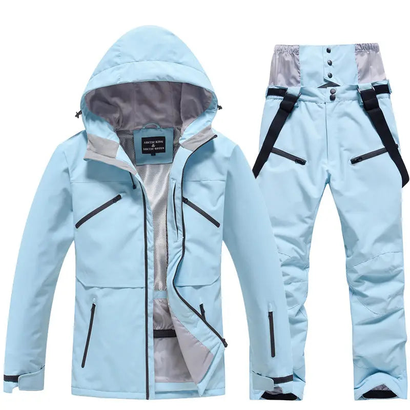 Women's Insulated Zip-up Snow Jacket & Pants Set HOTIANSNOW