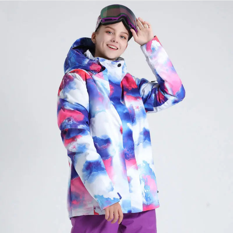 Women's Ski Jackets and Pants Set Windproof Snowsuit HOTIAN