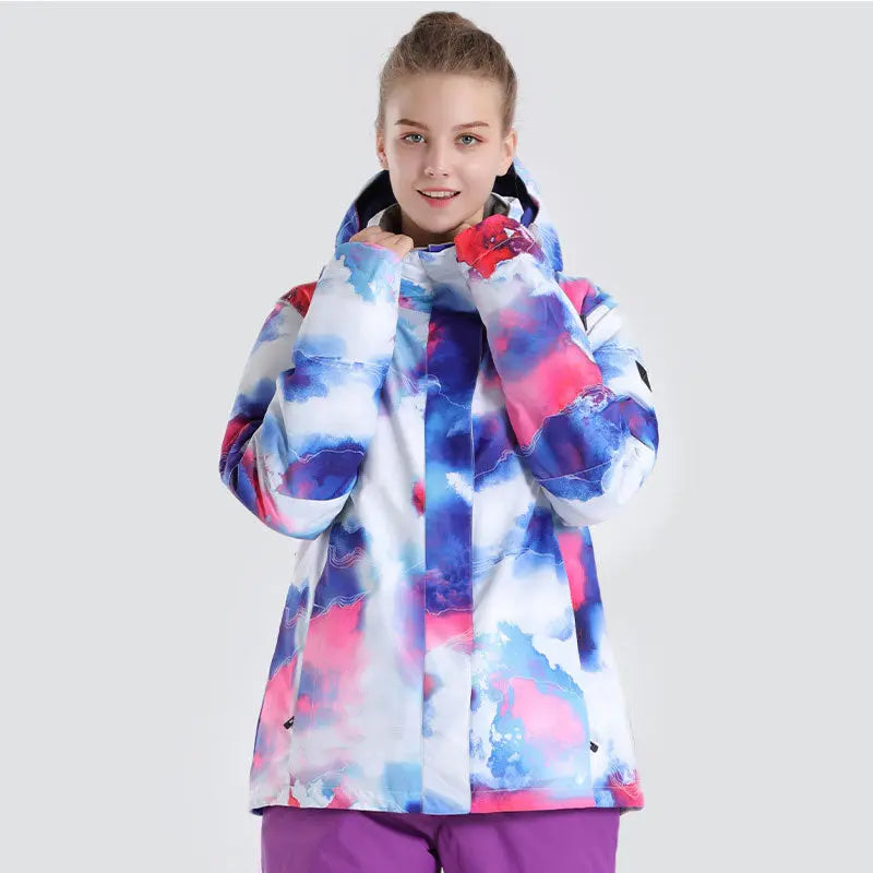 Women's Ski Jackets and Pants Set Windproof Snowsuit HOTIAN