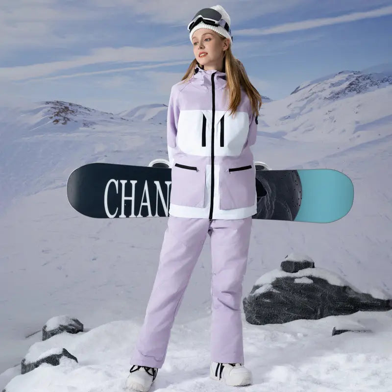 Women's Ski Suits Two Pieces Winter Outdoor Ski Jacket and Pants HOTIANSNOW