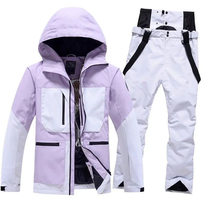 Women's Ski Suits Two Pieces Winter Outdoor Ski Jacket and Pants HOTIANSNOW