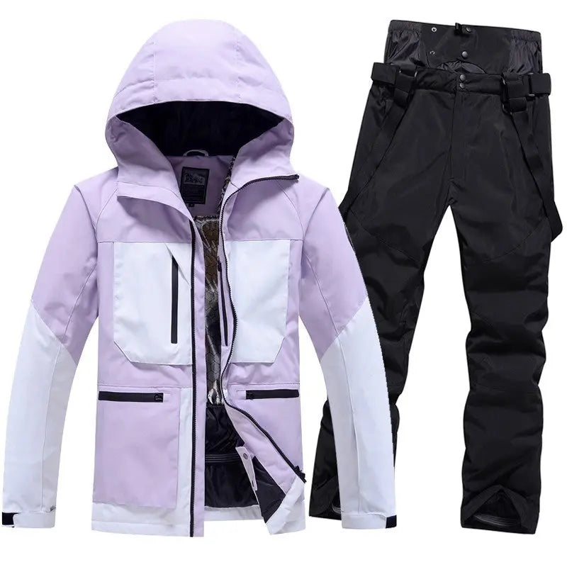 Women's Ski Suits Two Pieces Winter Outdoor Ski Jacket and Pants HOTIANSNOW