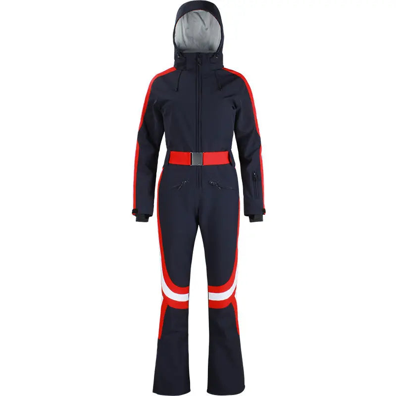 Women's Snow Jumpsuits One Piece Ski Suits Fur Collar 