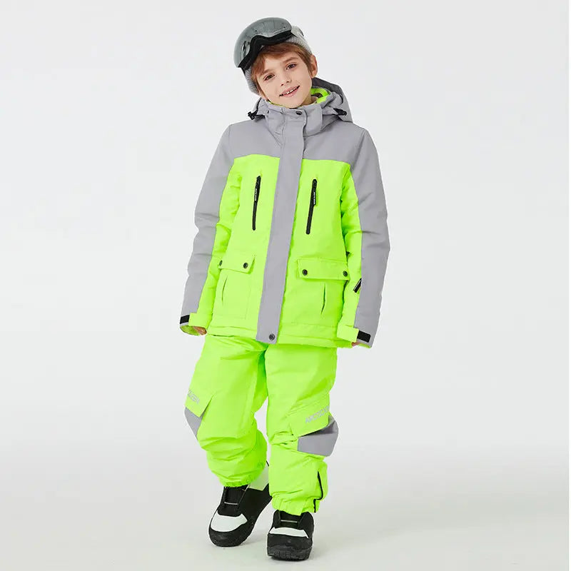 Youth Hooded Snow Jackets & Bibs Pants 2 Pieces HOTIANSNOW