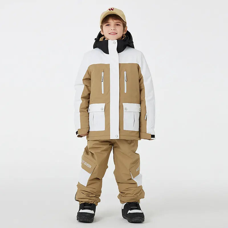 Youth Hooded Snow Jackets & Bibs Pants 2 Pieces HOTIANSNOW