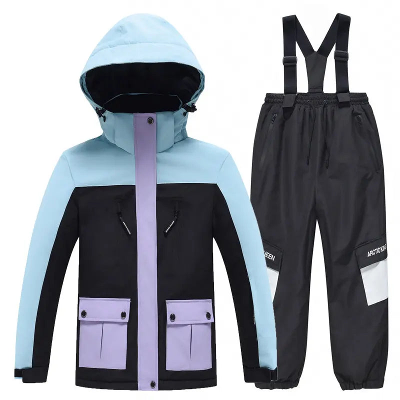 Youth Hooded Snow Jackets & Bibs Pants 2 Pieces HOTIANSNOW