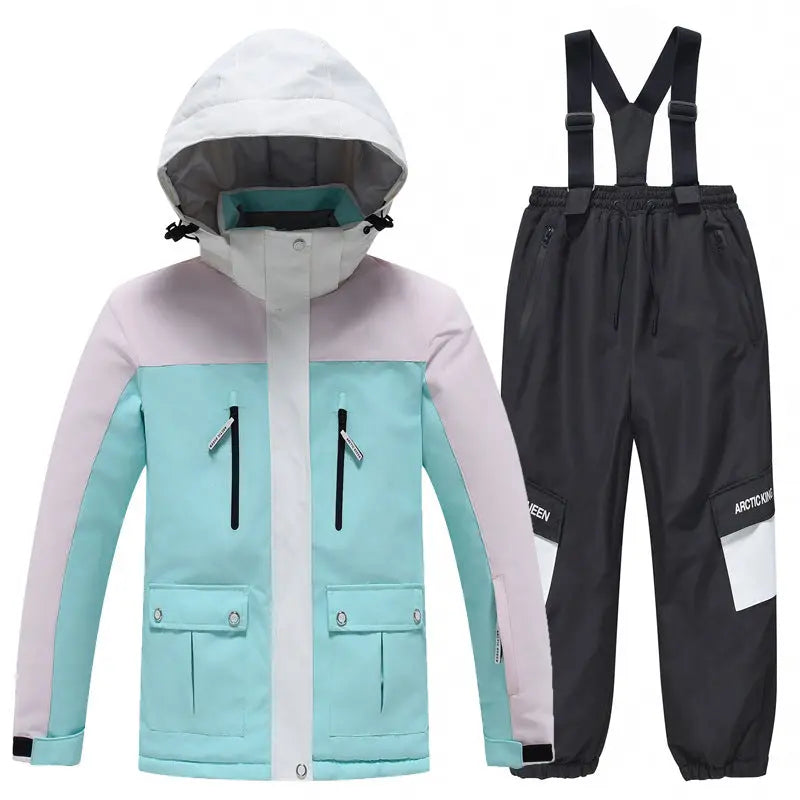 Youth Hooded Snow Jackets & Bibs Pants 2 Pieces HOTIANSNOW