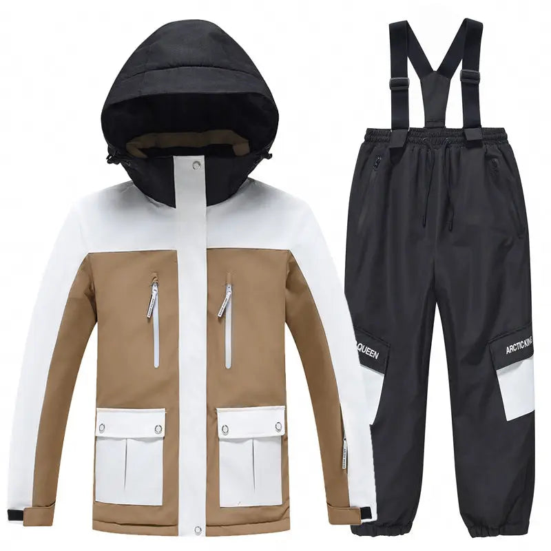 Youth Hooded Snow Jackets & Bibs Pants 2 Pieces HOTIANSNOW