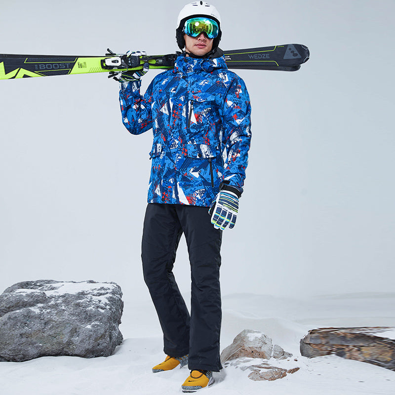 Hotian Men Ski Set Insulated Jacket & Bib Pants Waterproof HOTIAN