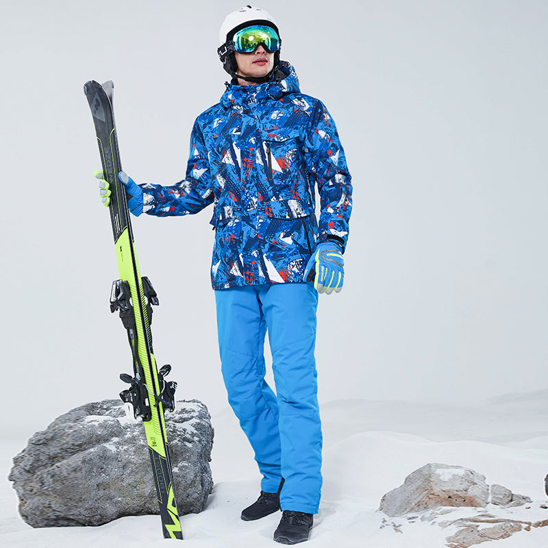 Hotian Men Ski Set Insulated Jacket & Bib Pants Waterproof HOTIAN