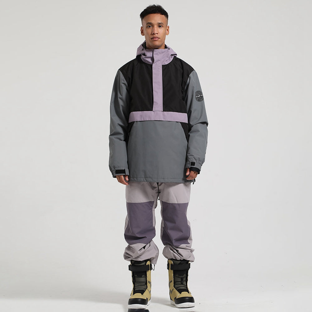 Hotian Men's Snowboard Anorak Jacket and Snow Pants