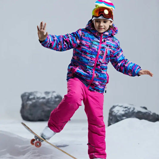 HOTIAN Girls Ski Jacket & Pants Set Kids Snowsuits HOTIAN