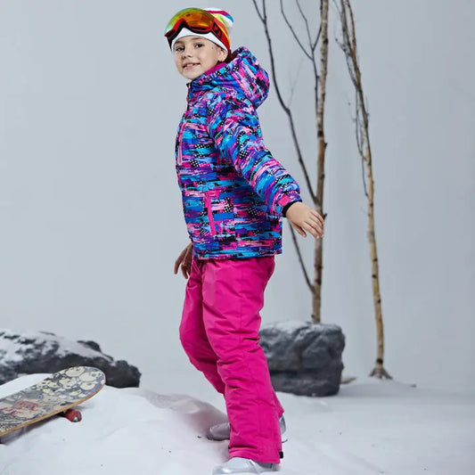 HOTIAN Girls Ski Jacket & Pants Set Kids Snowsuits HOTIAN