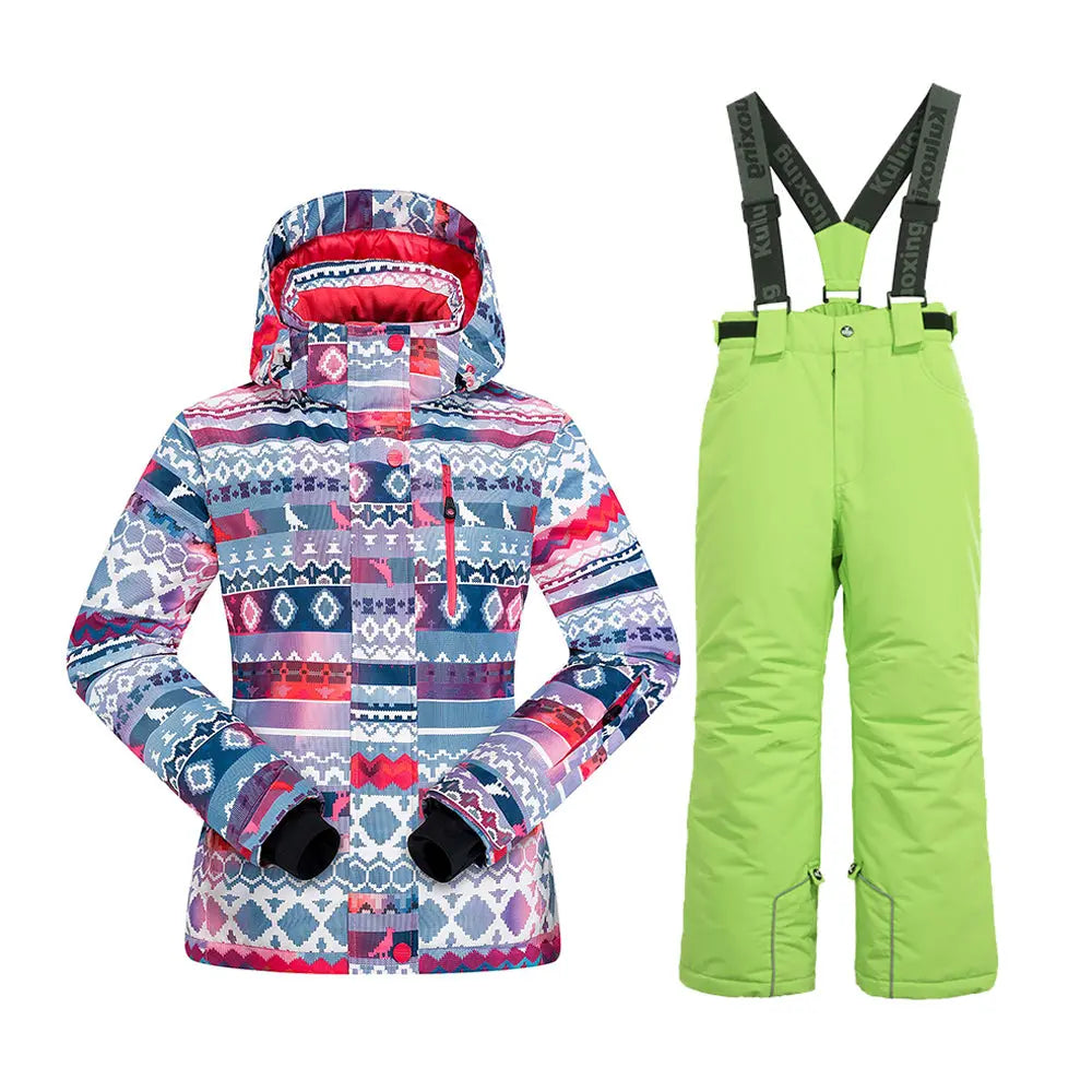 HOTIAN Girls Windproof Waterproof Ski Jacket & Pants Set HOTIAN