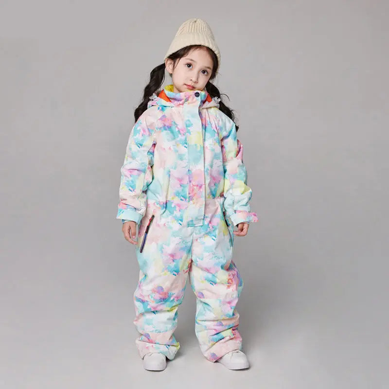 HOTIAN Kids One Piece Ski Suits Detachable Hat HOTIAN