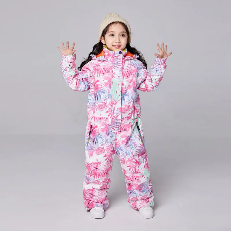 HOTIAN Kids One Piece Ski Suits Detachable Hat HOTIAN