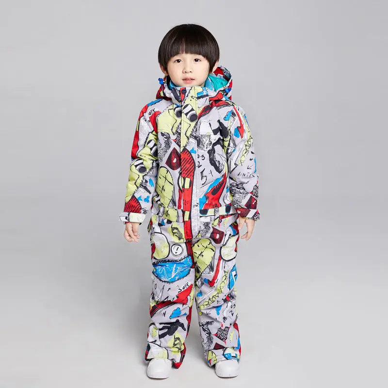 HOTIAN Kids One Piece Ski Suits Detachable Hat HOTIAN