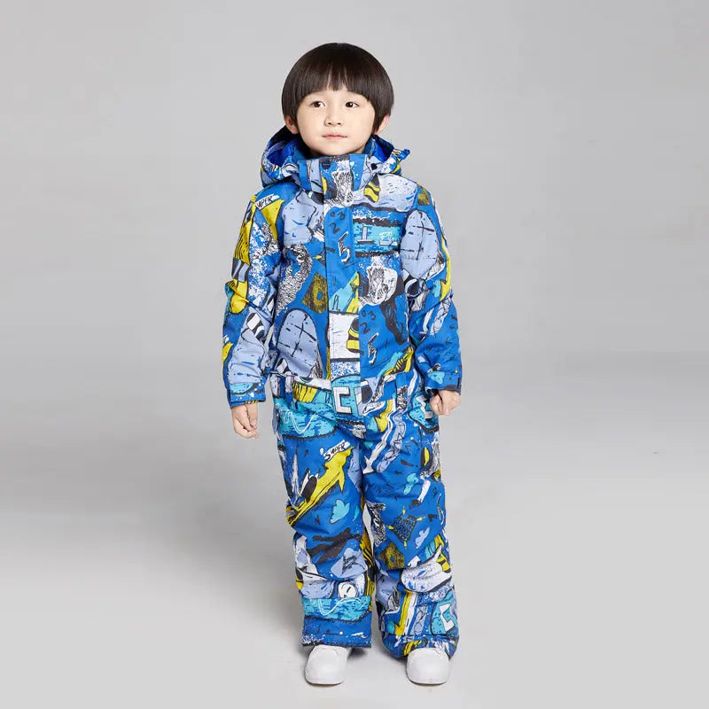 HOTIAN Kids One Piece Ski Suits Detachable Hat HOTIAN